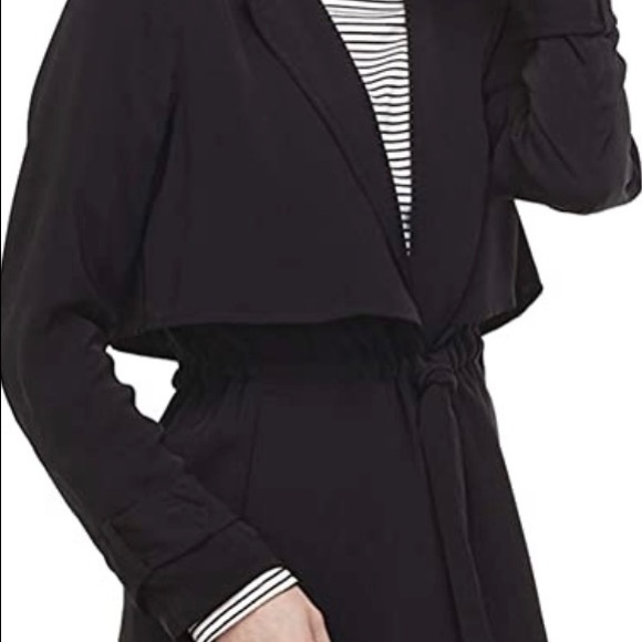 Mud Pie Small black tie belt jacket coat Hollis trench boutique worn once - Picture 2 of 5